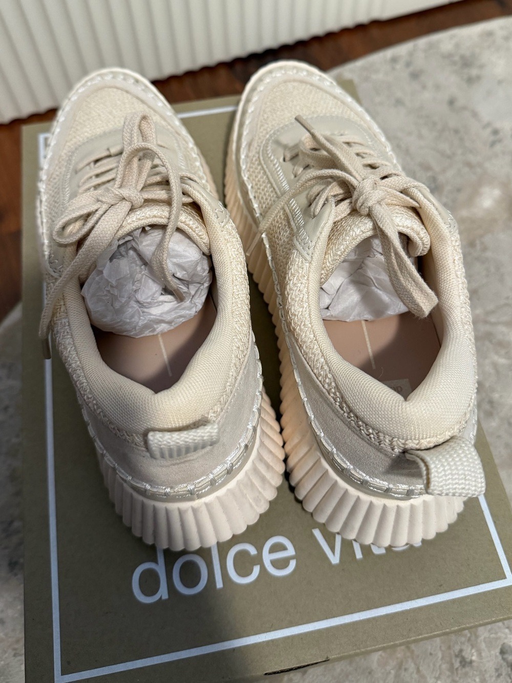 Dolce Vita Daran Wedge Sneaker - Ivory 9 - Picture 7 of 13